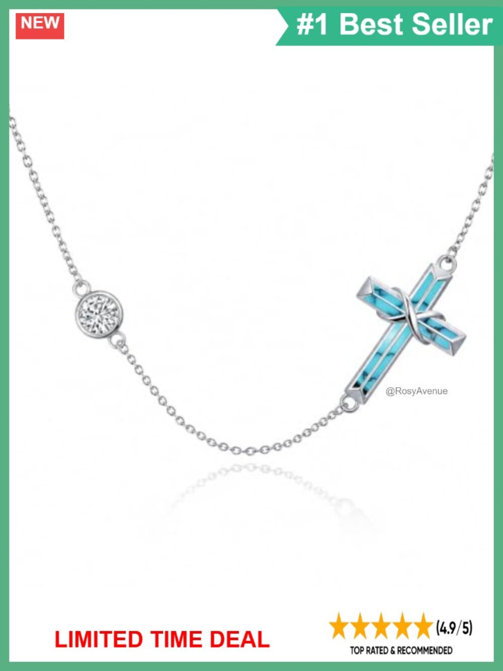 Sideways Cross Necklace Dainty 925 Sterling Silver Adjustable Choker